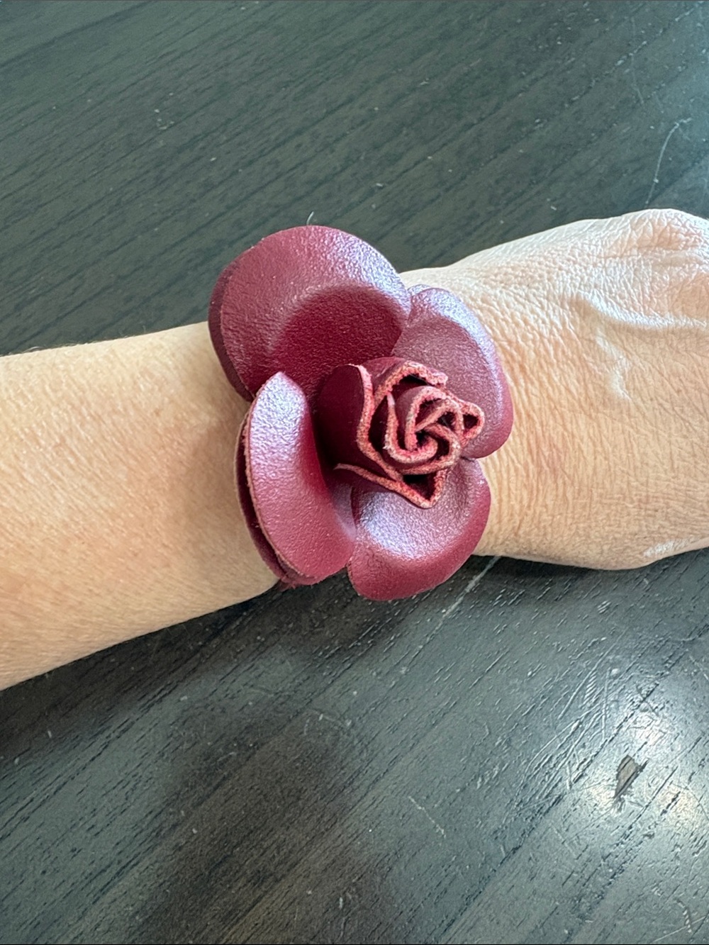 Women's Burgundy Floral Bracelet - Unbranded